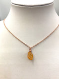 Raw crystal citrine stone necklace in Rose gold, gold or silver, perfect birthstone necklace