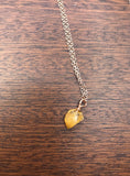 Raw crystal citrine stone necklace in Rose gold, gold or silver, perfect birthstone necklace