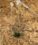 raw emerald green crystal Choker in Rose gold, gold or silver, chrome diopside necklace, layering choker,