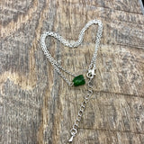 raw emerald green crystal Choker in Rose gold, gold or silver, chrome diopside necklace, layering choker,