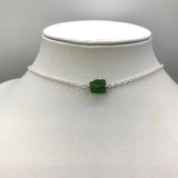 raw emerald green crystal Choker in Rose gold, gold or silver, chrome diopside necklace, layering choker,