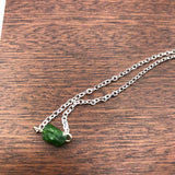 raw emerald green crystal Choker in Rose gold, gold or silver, chrome diopside necklace, layering choker,