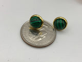 Dainty Malachite stud earrings in rose gold, gold or silver,bridesmaid gift, boho jewelry, boho earrings, gift