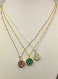 Dainty druzy necklace in Rose gold, gold or silver