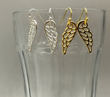 Wing earrings in gold or silver