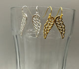 Wing earrings in gold or silver