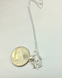 Silver lotus flower necklace with pearl jewelry gift