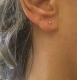 Tiny stud earrings in black gunmetal, gold, silver, rose gold or bronze perfect gift for her,