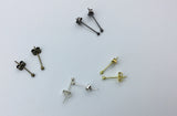 Tiny stud earrings in black gunmetal, gold, silver, rose gold or bronze perfect gift for her,