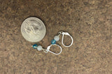 Tiny drop earrings with moonstone and blue agate, dainty boho jewelry gift for her,
