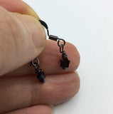 Celestial Teeny Tiny star drop earrings with Botswana agate or jasper, dainty boho jewelry gift for her,