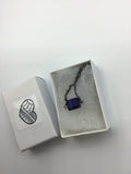 Raw lapis lazuli choker in gunmetal black, bronze, gold, rose gold, or silver, blue necklace