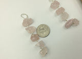 Raw rose quartz chunk dangle earrings in Rose gold, silver, gold or bronze