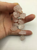 Raw rose quartz chunk dangle earrings in Rose gold, silver, gold or bronze
