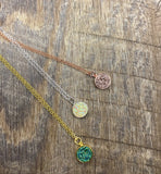 Dainty druzy necklace in Rose gold, gold or silver