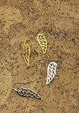 Wing earrings in gold or silver
