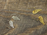 Wing earrings in gold or silver