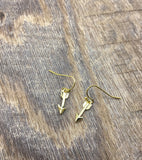 Tiny boho arrow earrings in gold or silver, cute earrings