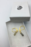 Tiny rain drop labradorite earrings in Rose gold, gold, silver or bronze, sweet friendship gift,