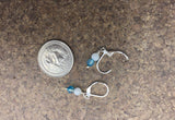 Tiny drop earrings with moonstone and blue agate, dainty boho jewelry gift for her,
