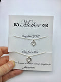 Mother’s Day gift ideas, cute gift for mom, mother and daughter infinite love heart necklace in silver