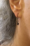 Celestial Teeny Tiny star drop earrings with Botswana agate or jasper, dainty boho jewelry gift for her,