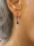 Celestial Teeny Tiny star drop earrings with Botswana agate or jasper, dainty boho jewelry gift for her,