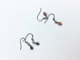 Celestial Teeny Tiny star drop earrings with Botswana agate or jasper, dainty boho jewelry gift for her,