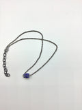 Raw lapis lazuli choker in gunmetal black, bronze, gold, rose gold, or silver, blue necklace