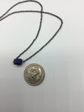 Raw lapis lazuli choker in gunmetal black, bronze, gold, rose gold, or silver, blue necklace