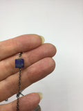 Raw lapis lazuli choker in gunmetal black, bronze, gold, rose gold, or silver, blue necklace
