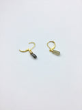 Tiny rain drop labradorite earrings in Rose gold, gold, silver or bronze, sweet friendship gift,