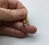Tiny rain drop labradorite earrings in Rose gold, gold, silver or bronze, sweet friendship gift,