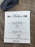 Mother’s Day gift ideas, cute gift for mom, mother and daughter infinite love heart necklace in silver