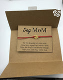 Dog Mom Wish Bracelet, Dog parent gift, pet lover, friendship, card gift, dog paw,