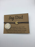 Dog Dad Wish Bracelet, Dog parent gift, pet lover, friendship, card gift, dog paw, dog daddy,