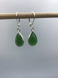 Green chalcedony  earrings, drop earrings, crystal earrings, faceted crystal earrings,