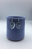 Resin face dangle earrings in silver or rose gold, boho, modern earrings, clear face earrings, face jewelry,