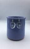 Resin face dangle earrings in silver or rose gold, boho, modern earrings, clear face earrings, face jewelry,