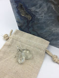 Resin face dangle earrings in silver or rose gold, boho, modern earrings, clear face earrings, face jewelry,