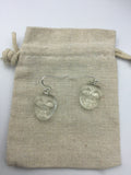 Resin face dangle earrings in silver or rose gold, boho, modern earrings, clear face earrings, face jewelry,
