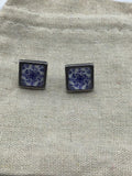 Blue earrings, tile earrings, boho jewelry, Portugal tile, gifts for her, jewelry, handmade, white, birthday gift, boho earrings