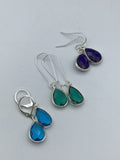 Sapphire Blue, Kelly green, or turquoise Crystal Earrings, leverback, ear wires, kidney ear wires, Bridal Gift, Mothers Day Gift, bff gift,