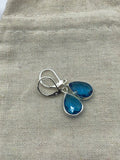 Sapphire Blue, Kelly green, or turquoise Crystal Earrings, leverback, ear wires, kidney ear wires, Bridal Gift, Mothers Day Gift, bff gift,