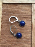 Silver lapis lazuli Earrings, lapis lazuli Earrings, silver Leverback Earrings, Bridal Jewelry, blue stone earrings, lapis earrings,