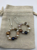 Chunky, freshwater pearl, hoop earrings, in gold, silver or rose gold, great, boho, chic, unique pearl jewelry