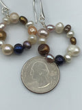 Chunky, freshwater pearl, hoop earrings, in gold, silver or rose gold, great, boho, chic, unique pearl jewelry