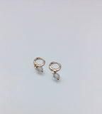 Rose gold, Mermaid beads, small hoop, earrings, silver hoops, blue, white,