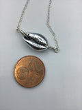 Shell necklace, cowrie shell choker, silver shell jewelry, summer necklace, beach choker