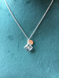 initial necklace, hippie, pressed flowers, dried flower necklace, silver necklace, Terrarium, forget me not, Real flower in resin